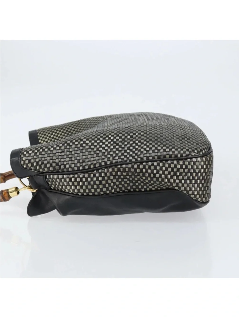 Gucci Bamboo Woven Leather Shoulder Bag - Rare - Picture 4 of 16